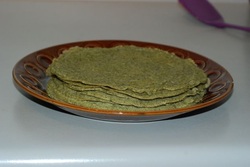 Stack of cooked mung bean crepes