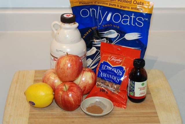Ingredients for Apple Crisp / Oil-Free, Gluten-Free, Vegan