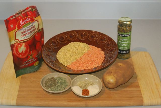 Ingredients for Millet and Lentil Balls