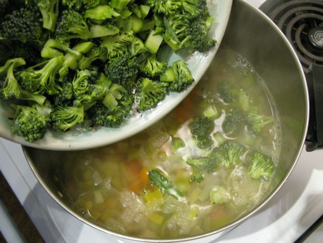 Add chopped broccoli