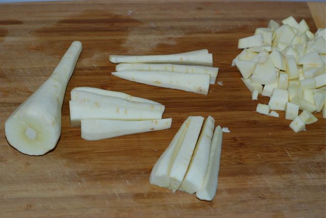 Diced parsnips
