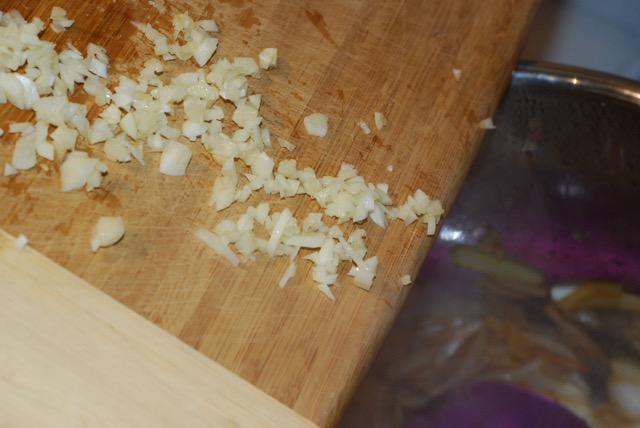 Add the chopped garlic