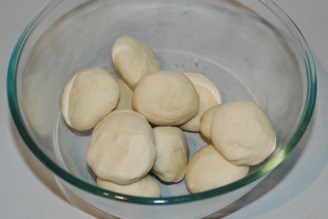 Form each disk into a ball and place in a bowl