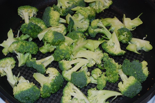 Add broccoli to the pan
