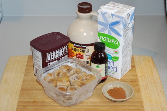 Ingredients for Mexican Hot Chocolate Banana Ice Dream