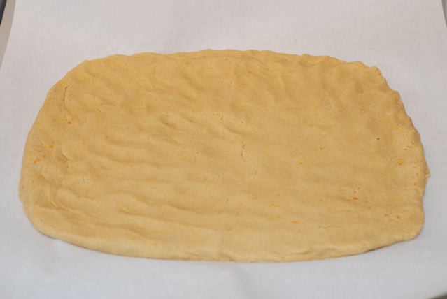 Press the dough out into a rectangle