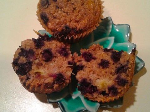Blueberry Lemon Muffins / Fat-Free, Gluten-Free, Soy-Free, Vegan
